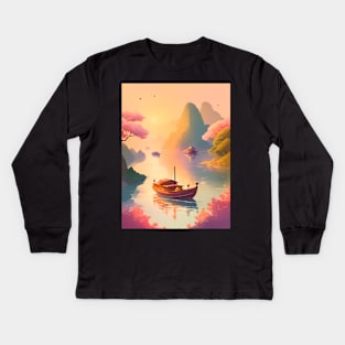 Sunset Serenade, Ninh Binh Kids Long Sleeve T-Shirt